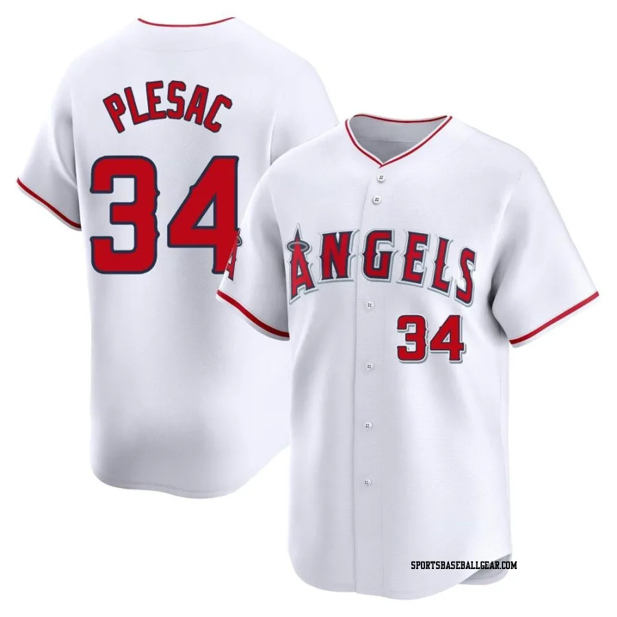 Zach Plesac Men's Los Angeles Angels White Limited Home Jersey