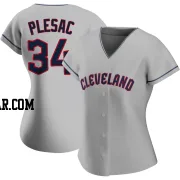 Zach Plesac Women's Cleveland Guardians Gray Replica Road Jersey