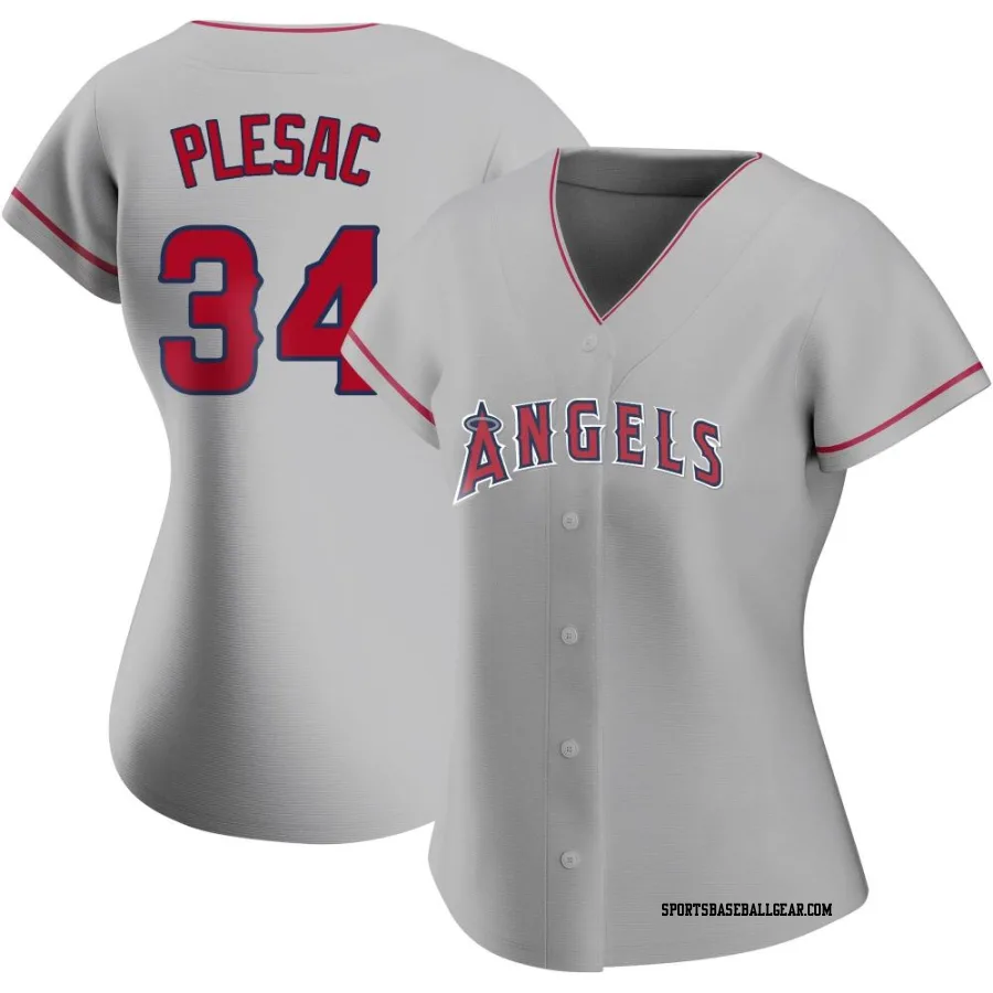 Zach Plesac Women's Los Angeles Angels Replica Silver Road Jersey