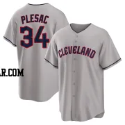 Zach Plesac Youth Cleveland Guardians Gray Replica Road Jersey