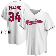 Zach Plesac Youth Cleveland Guardians White Replica Home Jersey