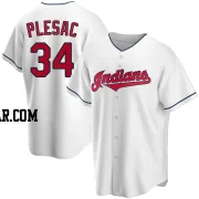 Zach Plesac Youth Cleveland Guardians White Replica Home Jersey