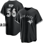 Zach Pop Men's Toronto Blue Jays Black/White Replica Jersey