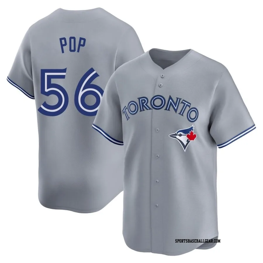 Zach Pop Men's Toronto Blue Jays Gray Limited Away Jersey