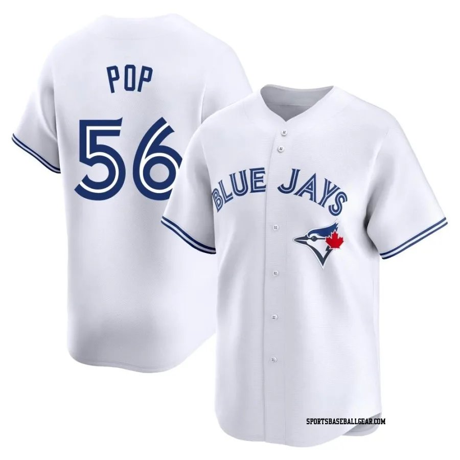 Zach Pop Youth Toronto Blue Jays White Limited Home Jersey