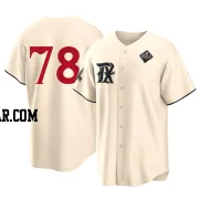 Zachary Kent Men's Texas Rangers Cream Replica 2023 City Connect 2023 World Series Jersey