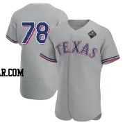 Zachary Kent Men's Texas Rangers Gray Authentic Road 2023 World Series Jersey