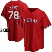 Zachary Kent Men's Texas Rangers Red Replica Alternate 2023 World Series Champions Jersey