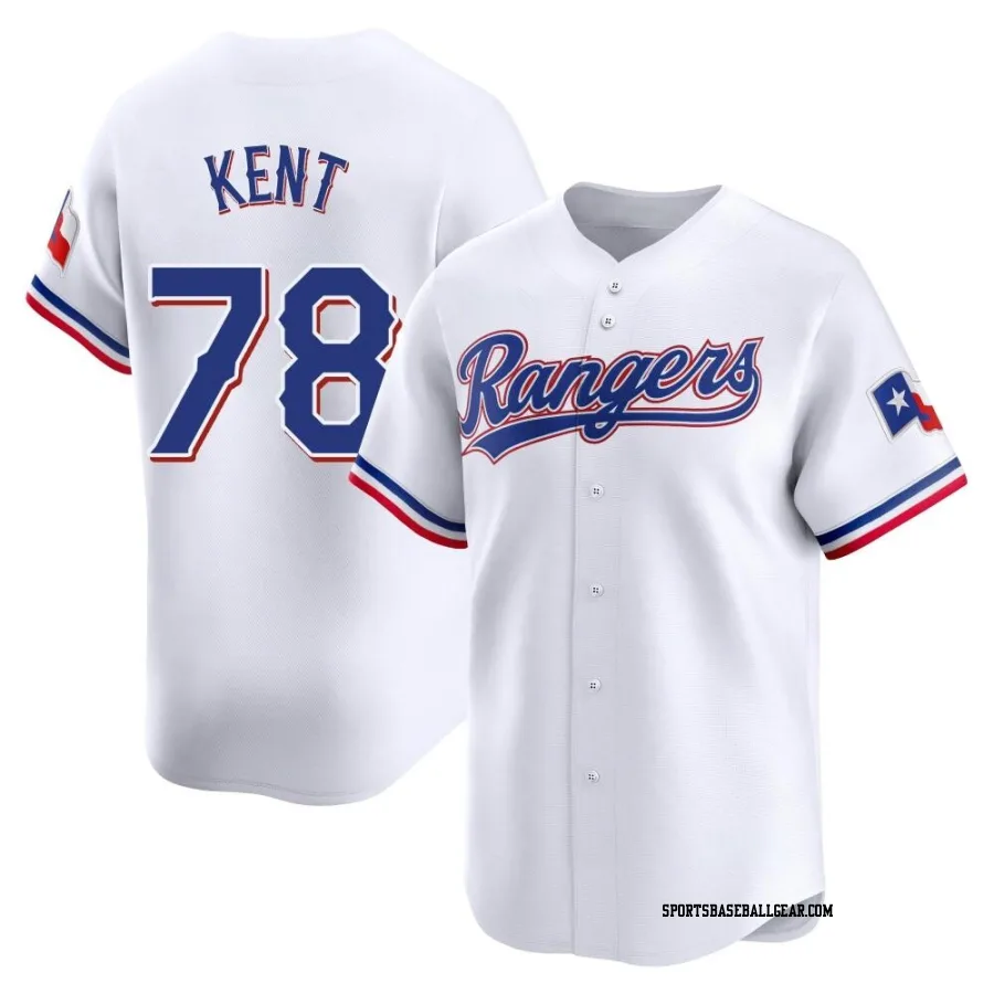 Zachary Kent Men's Texas Rangers White Limited Home Jersey