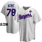 Zachary Kent Men's Texas Rangers White Replica Home Cooperstown Collection 2023 World Series Jersey