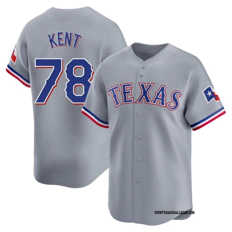 Zachary Kent Youth Texas Rangers Gray Limited Away Jersey