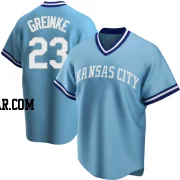 Zack Greinke Men's Kansas City Royals Light Blue Replica Road Cooperstown Collection Jersey