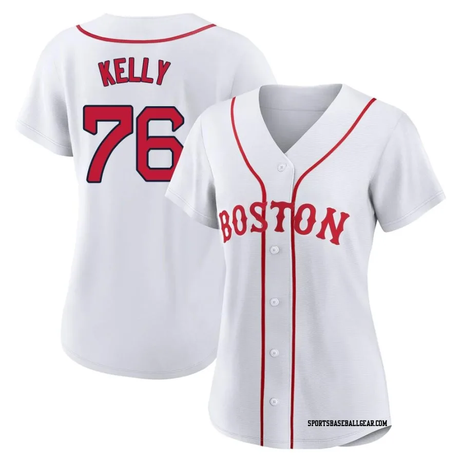 Zack Kelly Women's Boston Red Sox White Authentic 2021 Patriots' Day Jersey