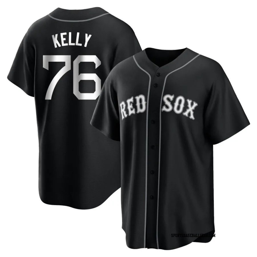 Zack Kelly Youth Boston Red Sox Black/White Replica Jersey