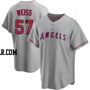 Zack Weiss Men's Los Angeles Angels Replica Silver Road Jersey