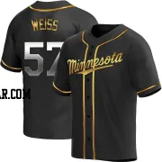 Zack Weiss Men's Minnesota Twins Black Golden Replica Alternate Jersey