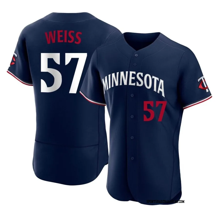 Zack Weiss Men's Minnesota Twins Navy Authentic Alternate Jersey