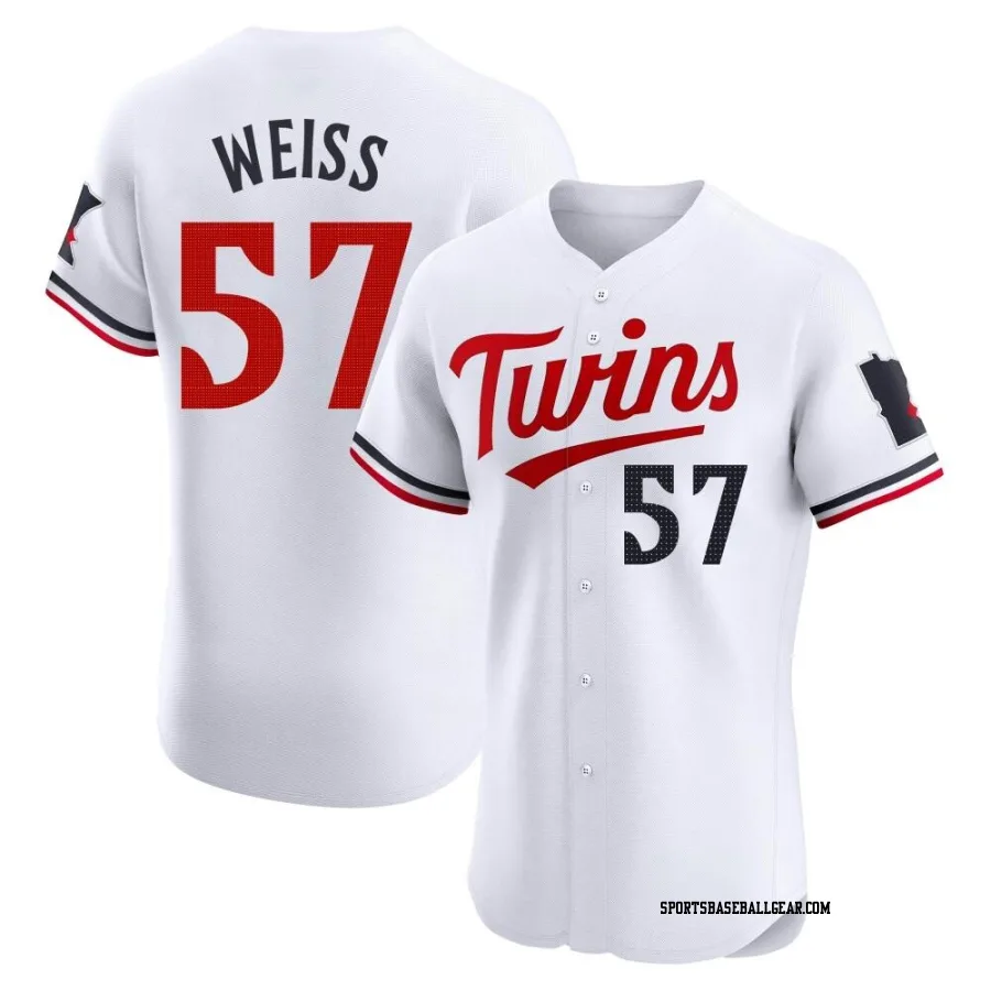 Zack Weiss Men's Minnesota Twins White Elite Home Jersey