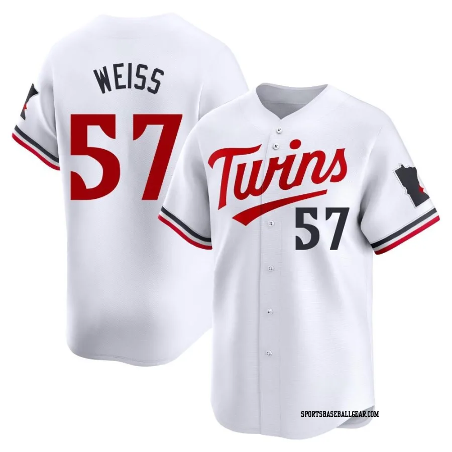 Zack Weiss Men's Minnesota Twins White Limited Home Jersey