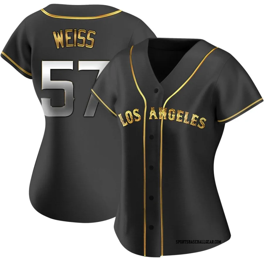 Zack Weiss Women's Los Angeles Angels Black Golden Replica Alternate Jersey