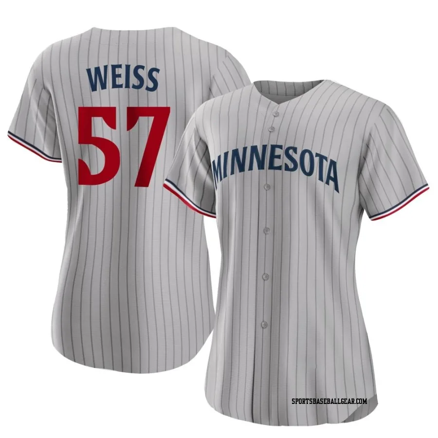 Zack Weiss Women's Minnesota Twins Gray Replica Road Jersey