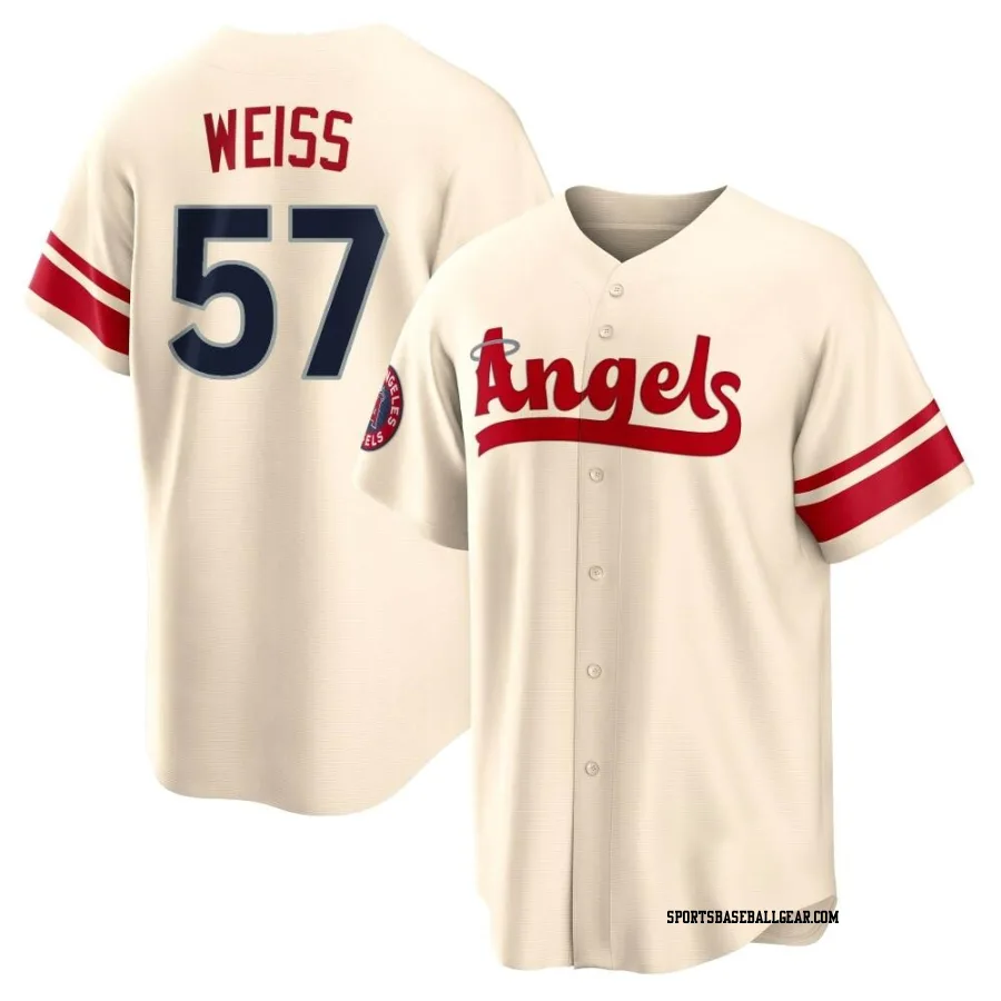 Zack Weiss Youth Los Angeles Angels Cream Replica 2022 City Connect Jersey