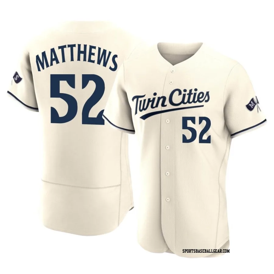 Zebby Matthews Men's Minnesota Twins Cream Authentic Alternate 2023 Jersey