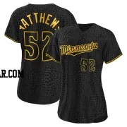 Zebby Matthews Women's Minnesota Twins Black Replica Snake Skin City Jersey