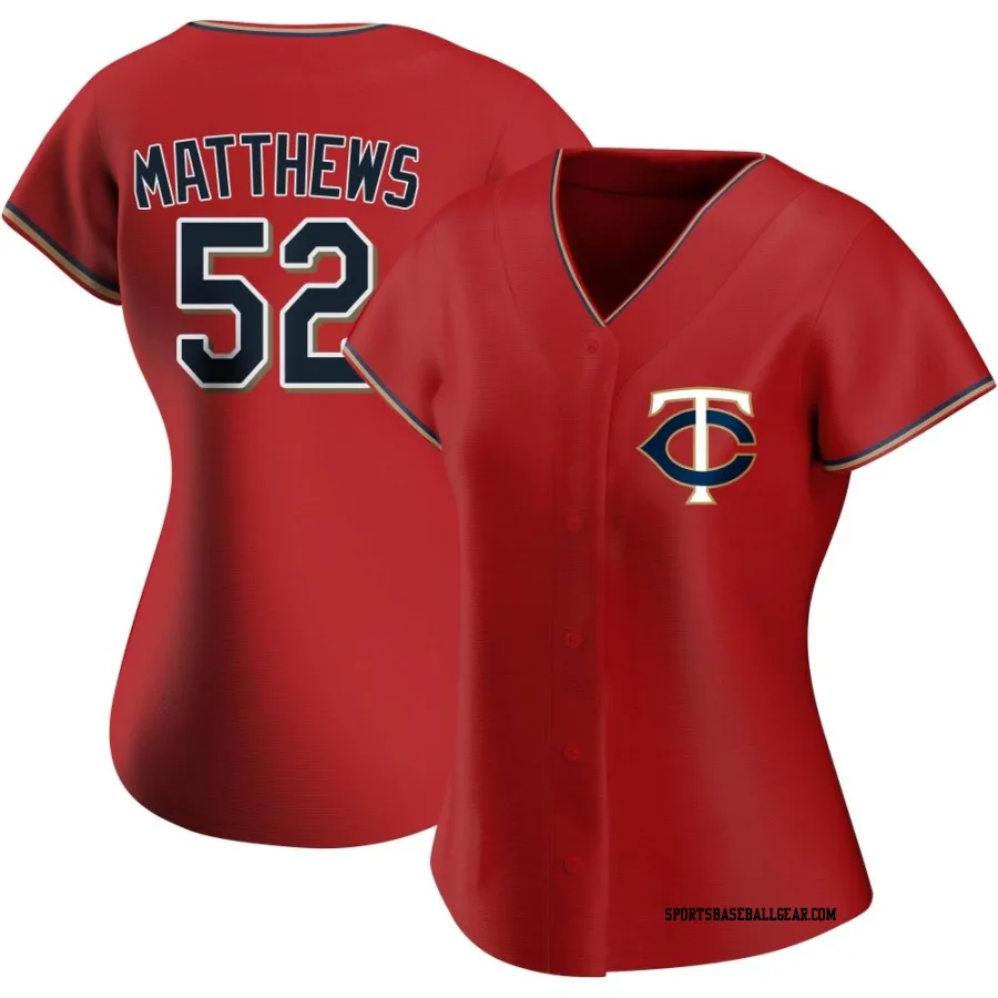 Zebby Matthews Women's Minnesota Twins Red Replica Alternate Jersey