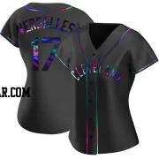 Zoilo Versalles Women's Cleveland Guardians Black Holographic Replica Alternate Jersey