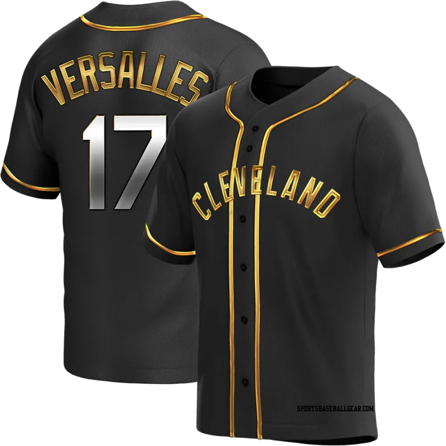 Zoilo Versalles Youth Cleveland Guardians Black Golden Replica Alternate Jersey